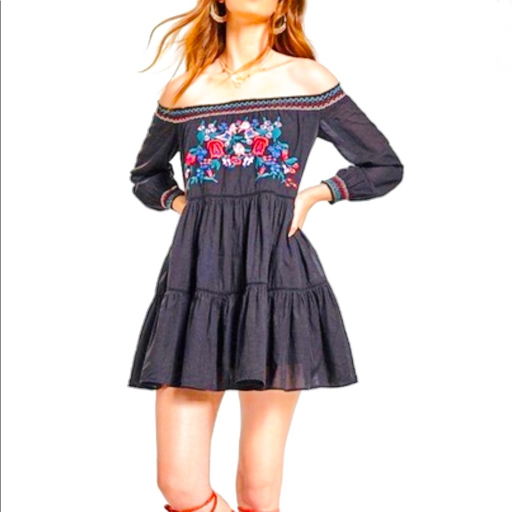 NEW Free People Sunbeams Embroidered Dress